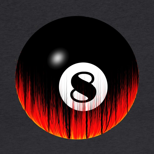 Flaming Eight-ball by WickedNiceTees